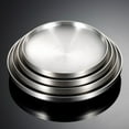 thumbnail image 6 of 304 Stainless Steel Plate,Stainless Steel Round Tray,Matte Polished Rust-Proof Metal Round Dishes for Home Kichten,Outdoor Camping,Salad,Snack,Steak,Pizza and BBQ (Silver）, 6 of 7