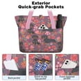 thumbnail image 2 of Tote Bag for Women - Dachshund Dog and Flower Floral Shoulder Bag - Large Utility Work Duffle Bag with Zipper Handbag for Travel, Work, Sprots, 2 of 5