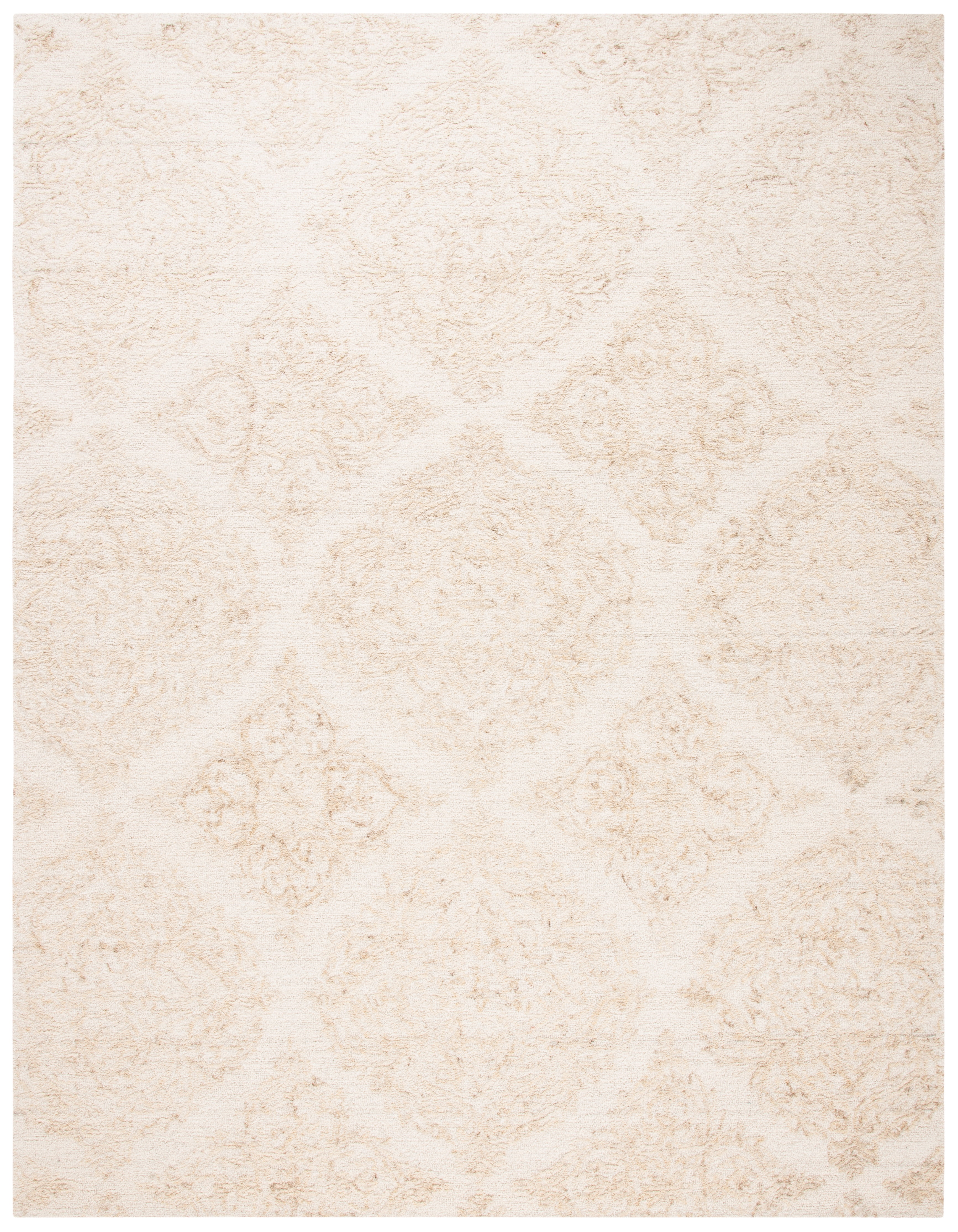 SAFAVIEH Abstract Rachelle Trellis Wool Area Rug, Ivory/Beige, 11' x 15'