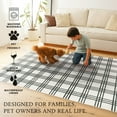 thumbnail image 6 of My Magic Carpet 3'x5' Machine Washable Kitchen Entryway Bedroom Area Rug - Plaid Black And Cream, 6 of 6