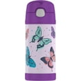 thumbnail image 1 of Thermos Bouteille Funtainer de Paille Isolée Sous Vide de 12 oz, Papillon, 1 of 2