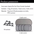 thumbnail image 2 of MasteelfCA 5pcs Car Windshield Sunshade Rear Side Windscreen Sun Shade UV Rays Protector Sunshade, 2 of 6