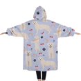 thumbnail image 2 of Oversized Wearable Blanket Hoodie,Golden Retriever Dog with Cherry and Rainbow Sherpa Blanket Hoodie with Super Pockets,Super Warm Fuzzy Pullover for Women & Men, 2 of 6