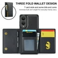 thumbnail image 2 of Dteck 2 in 1 Detachable Wallet Case for Samsung Galaxy S25 Edge Magnetic Leather Zipper Wallet with Card Holder RFID Blocking Case Shockproof Kickstand Cover,Black, 2 of 10