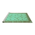 thumbnail image 2 of Ahgly Company Machine Washable Indoor Square Abstract Turquoise Blue Modern Area Rugs, 4' Square, 2 of 4