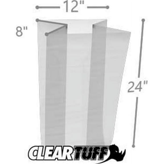 International Plastics GBM120824 12 x 8 x 24 in. 1.5 Mil Clear Gusseted Poly Bags - Case of 500