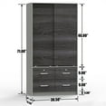 thumbnail image 3 of Better Home Products Sarah Modern Wood Double Sliding Door Armoire in Gray, 3 of 4