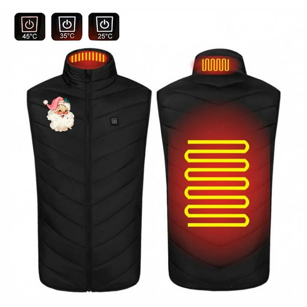 Chaquetas y abrigos casuales sin mangas y sin capucha, con calefacción inteligente a temperatura constante, a prueba de viento y USB, talla grande, para hombre y mujer, chaqueta calefactable de invier