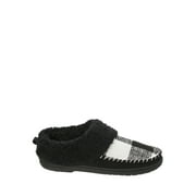 Dearfoams Women's Moc Toe Clog with Plaid Slippers