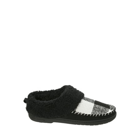 Dearfoams Women's Moc Toe Clog with Plaid Slippers