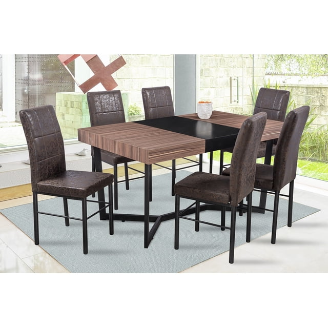 Comedor Adra Café 6 Sillas Tubular