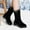 Black, variant on Daolelai New Autumn and Winter Women's Leather Boots Snow Boots Short Boots Mid-Heel