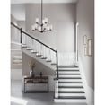 thumbnail image 3 of Progress Lighting Adley 9-Light Double-Tiered Chandelier, Steel, Matte Black, Etched White Glass Shades, 3 of 18