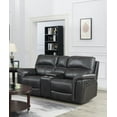 thumbnail image 1 of K-LIVING LOUSIANA LEATHAIRE POWER RECLINER LOVESEAT WITH CONSOLE IN GREY, 1 of 4