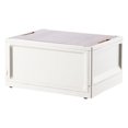 thumbnail image 1 of Caja de almacenamiento plegable con tapa, portátil, extraíble, con organizador de rodillos, contenedor de almacenamiento plegable multiusos, caja de beis 2 mayimx Cajas de almacenamiento, 1 of 8