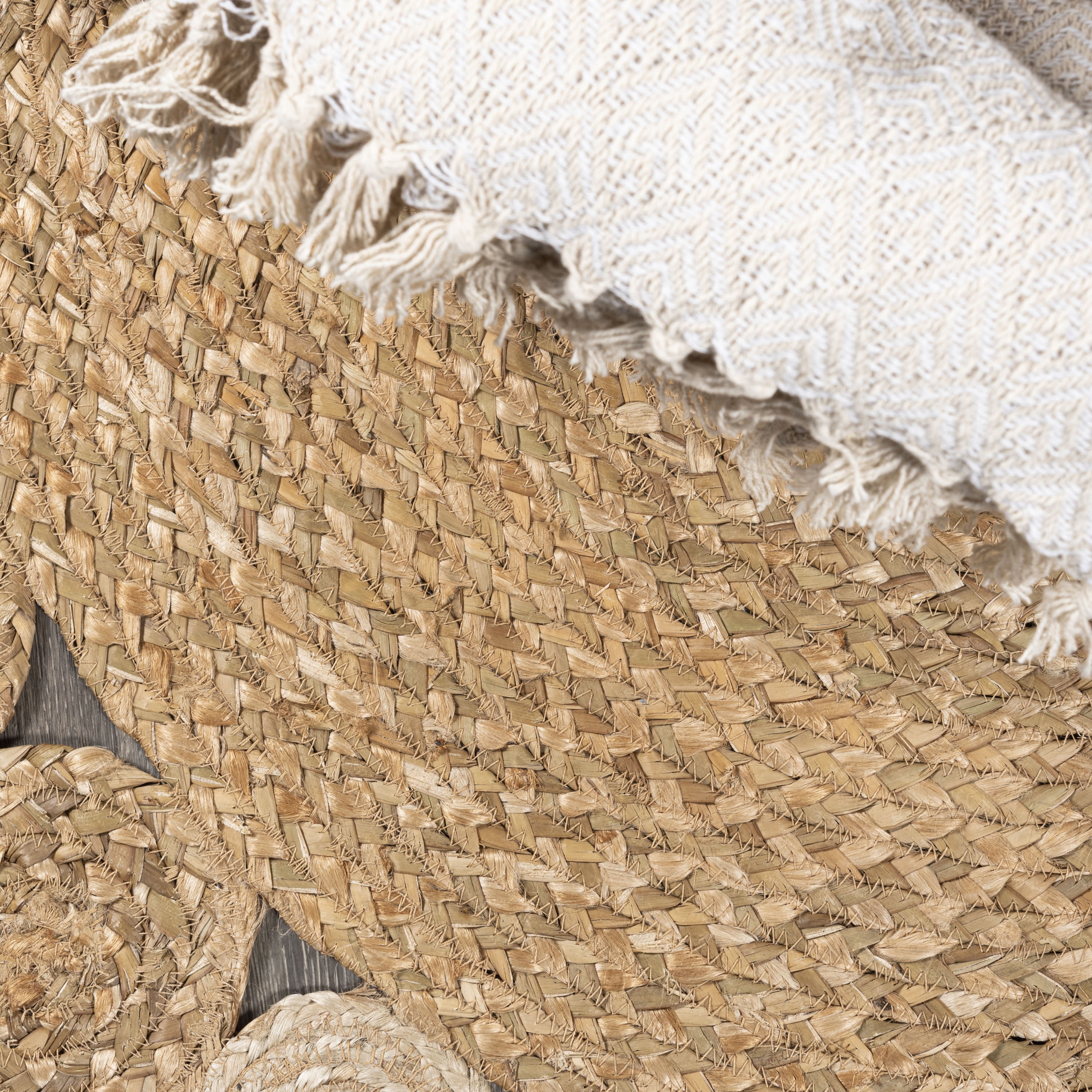 JONATHAN Y ANSA 6' Round Area Rug, Eden Jute Hippie Circle - Natural, RNF102A-6R