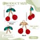 thumbnail image 2 of 12 colgantes grandes de cereza roja, de aleación dorada con diamantes de imitación verdes y plástico. Colgantes de cereza roja, bonitos colgantes de frutas, adorno decorativo., 2 of 5