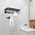 thumbnail image 2 of Aquaterior 23" Wall Mounted Towel Rack 2 Tier Rail  Storage Shelf with Hook, 2 of 10