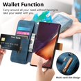 thumbnail image 3 of Decase Fashion Anti-Scratch Case for Samsung Galaxy Note 20 Ultra Shockproof Wallet Cover with RFID Blocking Wrist Strap Flip Credit Card Holder Slot, Folio PU Leather+TPU Bumper Back Cover,Blue, 3 of 5