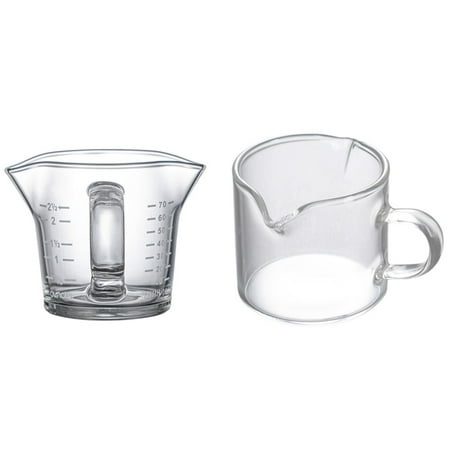 

2pcs Measuring Cup Double Mouth Coffee Cup Clear Scale Milk Jug (Transparent)