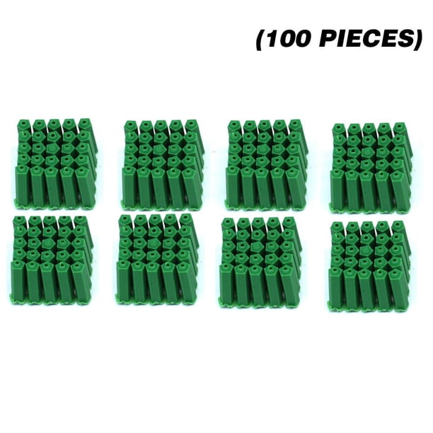 500 Uds M6 tubo de expansión de plástico verde ancla tapones de goma tornillo para paneles de yeso Likrtyny Oficina Multiescena Multifunción