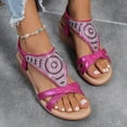 thumbnail image 5 of Summer New Plus Size Casual Women's Elastic Beach Wedge Sandals Summer Sandals Hot Pink 37, 5 of 8