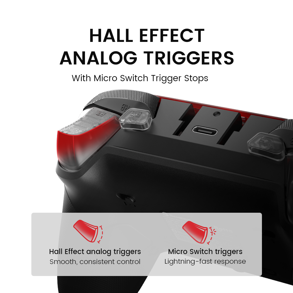 Control GameSir G7 Pro TRI-MODE con Cable para Xbox, Inalámbrico para PC y Móvil - Shadow Ember 3