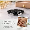 thumbnail image 4 of Queena Solitiare Black Engagement Ring for Women Sterling Silver CZ Ginger Lyne Collection, 4 of 8
