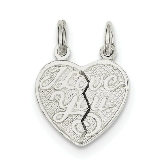 Sterling Silver I Love You 2-piece break apart Heart Charm Q-QC606