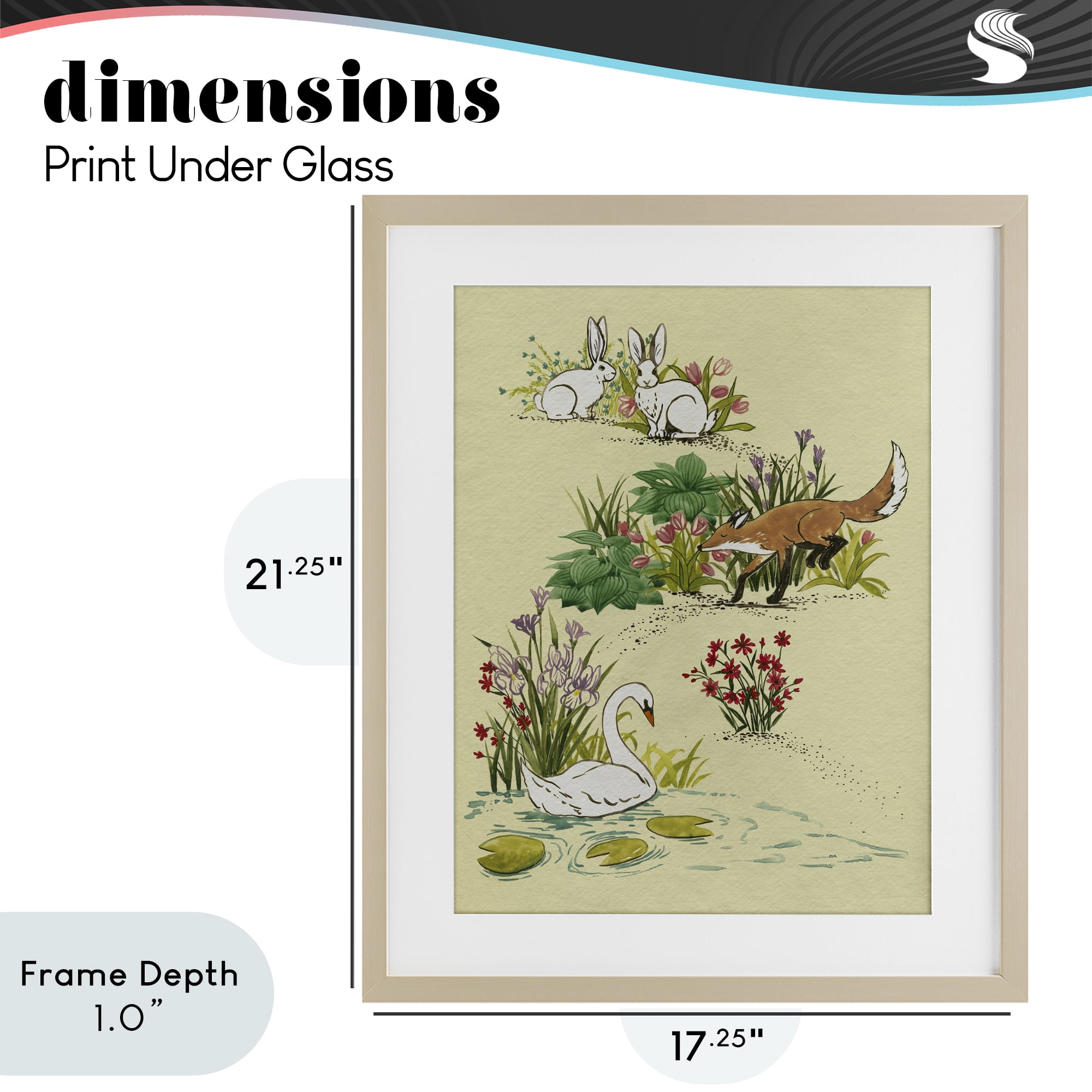 Stupell Industries Animals In Nature Scenes Birch Framed Print Under Glass, design by Grace Popp