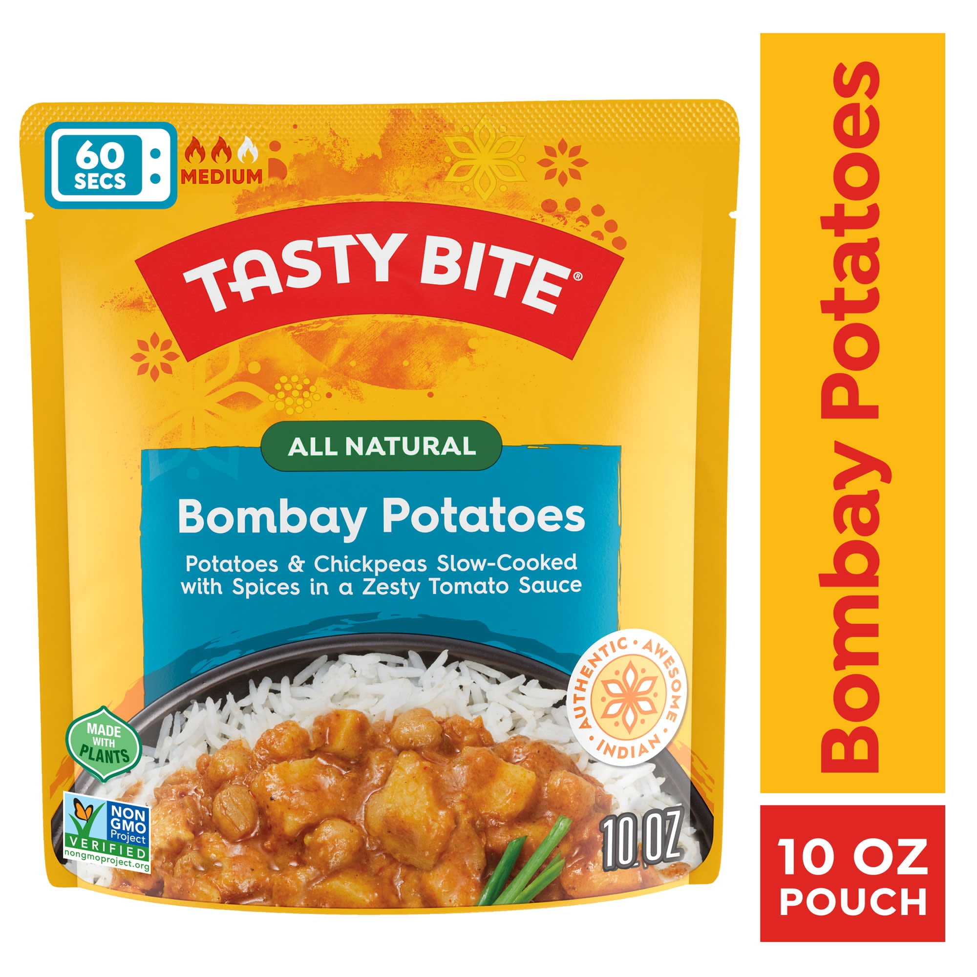 (4 pack) Tasty Bite Bombay Potatoes 10oz - Spiced potato curry