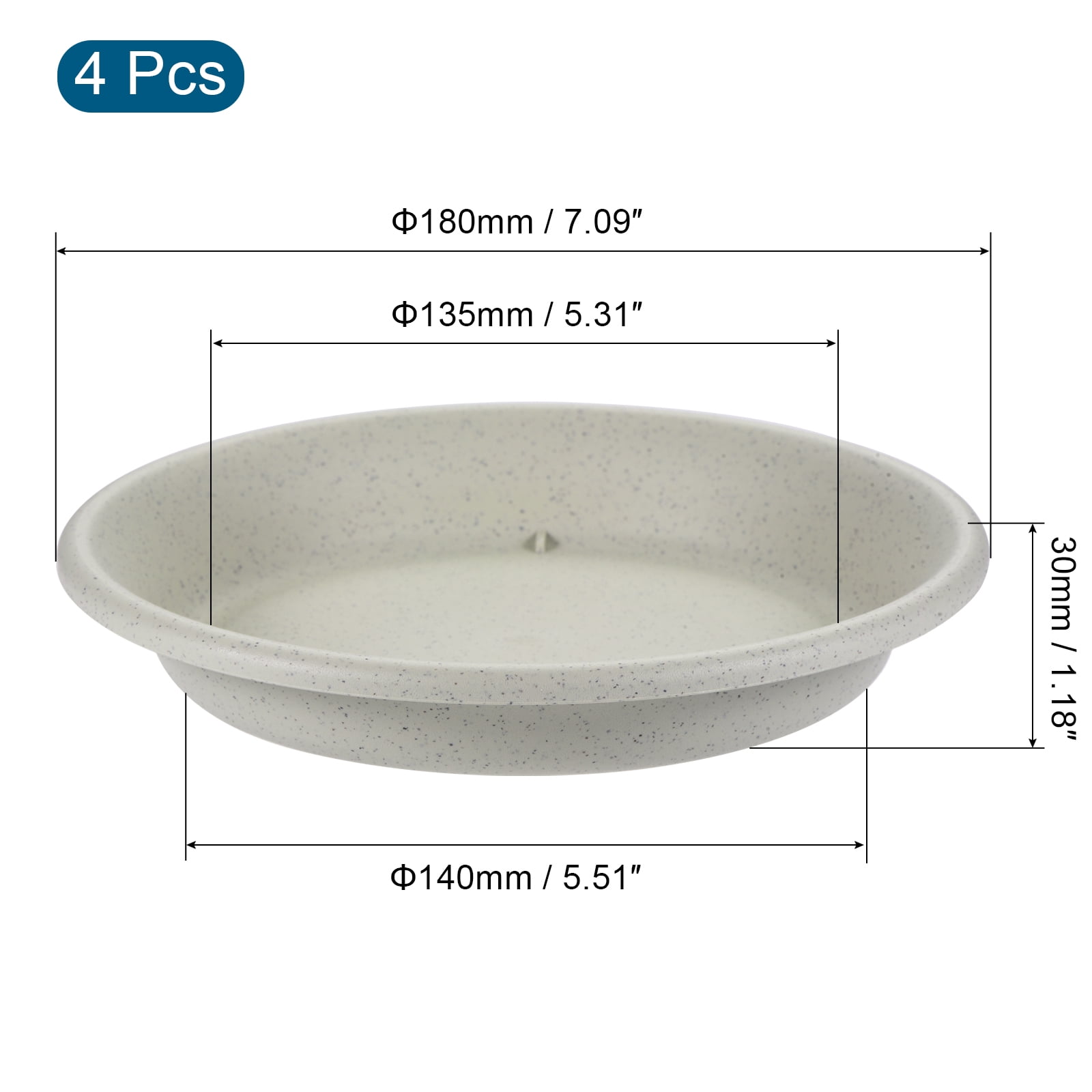 Unique Bargains Plant Pot Saucers Plastic Round Flower Drip Tray for Indoor Outdoor Gray