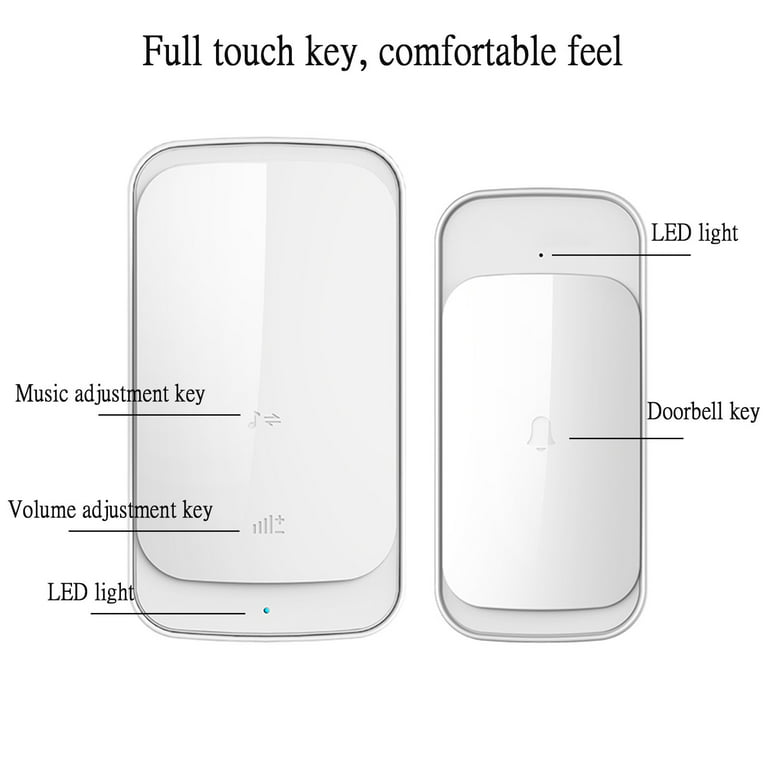 Cglfd Wireless Doorbell House Door Bell Kit 900ft Range With 38 Ringtones &  4 Level Adjust-able Volume Battery Powered