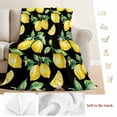 thumbnail image 5 of Lemon Black Blanket Soft Cozy Warm Throw Blanket for Couch, Plush Fuzzy Flannel Fleece Blankets for Sofa, Country Fruit Watercolor Farmhouse Plant Bed Blankets Lightweight Gifts for Women, 50"x60", 5 of 9