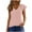 Watermelon Red, variant on Vmvidoty V Neck Tops for Women Casual Short Sleeve T Shirts Trendy Hollow Out Summer Blouses Yellow S