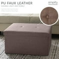 thumbnail image 3 of Simplify Faux Linen Double Folding Storage Ottoman in Espresso, 3 of 10
