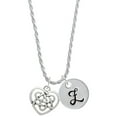 thumbnail image 1 of Delight Jewelry Silvertone Celtic Knot Heart Silvertone Script Initial Disc - Z - Charm Necklace, 20"+3", 1 of 4