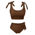 thumbnail image 5 of RUTAYY Women's Bikini Sets Solid Color High Waist Swimwear Tankini Tops with Bottom Sports Swimming Beach Vacation Swimsuit, 5 of 5