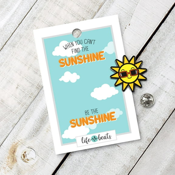 Ringmasters Be the Sunshine Enamel Sun with Sunglasses Pin by Lifebeats