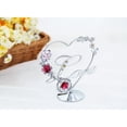 thumbnail image 4 of Matashi 24K New Year's Gift Gold Plated Crystal Studded Double Heart with Banner Ornament (Silver Love with Red Crystals), 4 of 4