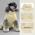thumbnail image 3 of Jersey KYEESE para perros, cuello alto, tejido trenzado, para perros pequeños, color beige, 3 of 8