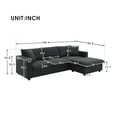 thumbnail image 4 of Harper & Bright Designs 110 L * 85 W "Modern U-Shaped Black 7 Seat Sectional Sofa, Velvet Corner Sofa With Numbers Of Pillows, Elegant And Practical Indoor Furniture for Living Rooms, Apartments, 4 of 17