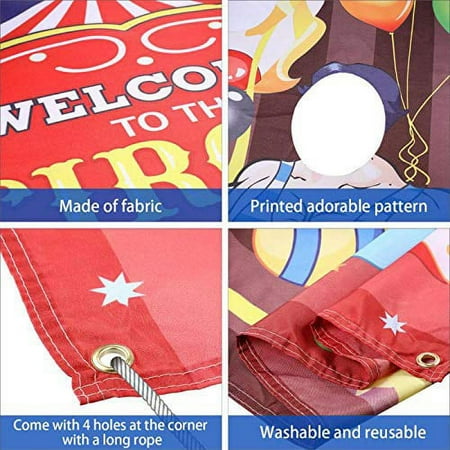 Carnival Circus Party Decoration Carnival Photo Door Banner Backdrop Props, Large Fabric Photo Door Banner for Carnival Circus Party Decor Carnival Game Supplies (Hercules)