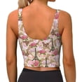 thumbnail image 4 of Goofa Rose Flowers Printed Sports Bras for Women, High Impact Running Bra Workout Crop Tank Tops Longline Sports Bra Push up-Medium, 4 of 9