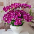 thumbnail image 4 of 3Artificial Phalaenopsis Flowers Artificial Orchid Flowers Stem Plants for Home Décor (Purple), 4 of 5