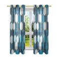 thumbnail image 7 of Yayeee Window Curtains Light Filtering 63"x42" Grommet Panel Pair Home Living Room Decor, Dark Blue Hexagon Patterns, 7 of 7