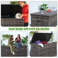 thumbnail image 5 of Outdoor Weatherproof Deck Box Wicker Storage Organizer Large Outdoor Container, Brown, 5 of 6