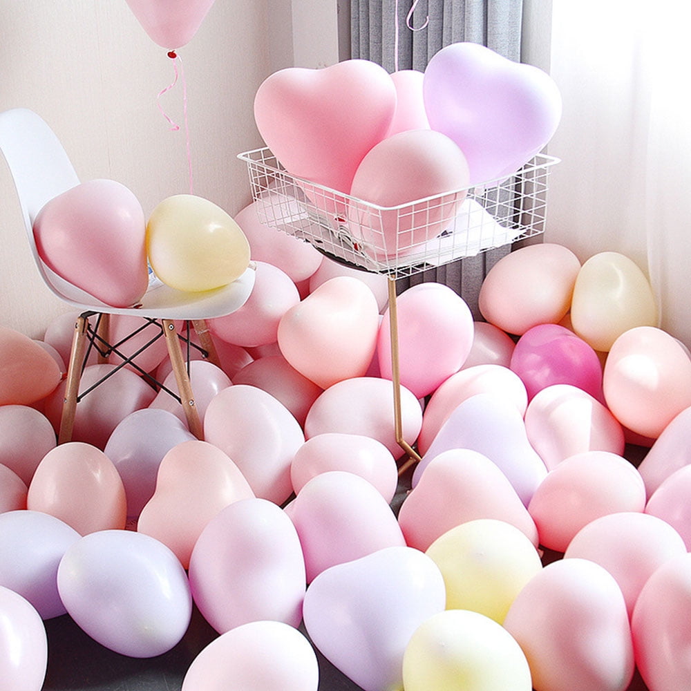50 Pcs Love Latex Balloons Heart Shaped Balloons Wedding Decoration ...