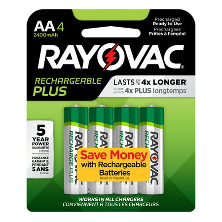 Rayovac Recharge Plus NiMh, AA Batteries, 4 Count