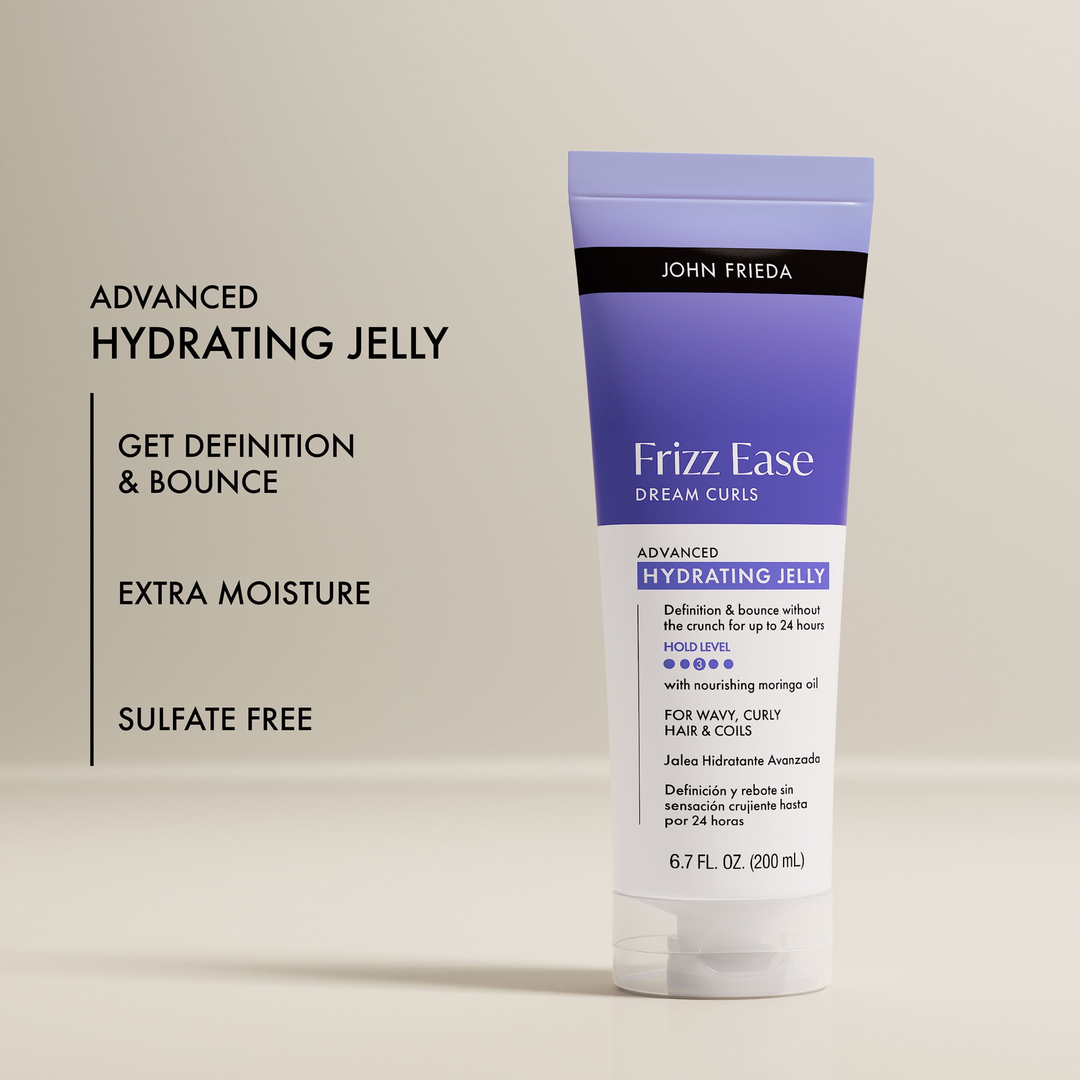 John Frieda Frizz Ease Dream Curls Advanced Hydrating Jelly, Curly Hair Gel, 6.7 fl oz